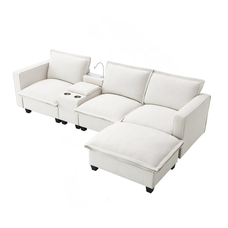 Canapé modulaire 109 "57" avec console Cloud, Chenille beige