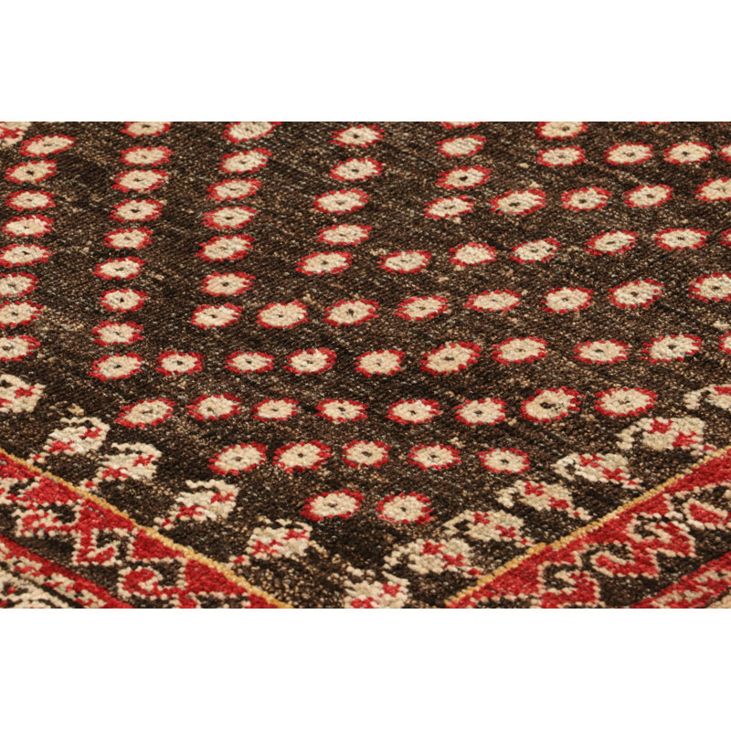 Rug & Kilim’S Tribal Style Square Rug In Brown And Red With Floral Patterns, Rectangle 6' x 9'