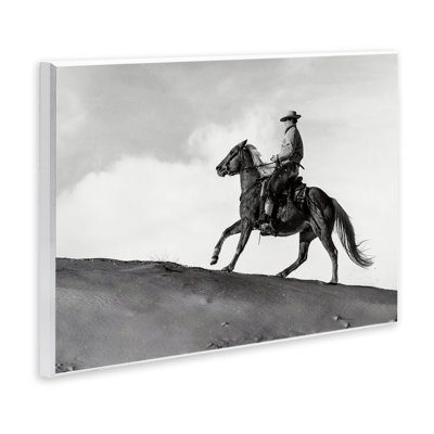 Cowboy Racing Up Slope Wall Plaque Art, design by Danita Delimont