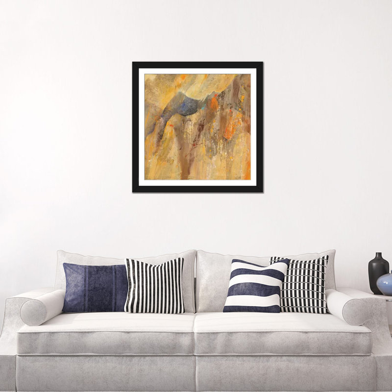 «canyon iii. b’impression sur toile tendue, H 16 po x l 16 po x P 1 po, Papier d'art encadré noir, Blanc