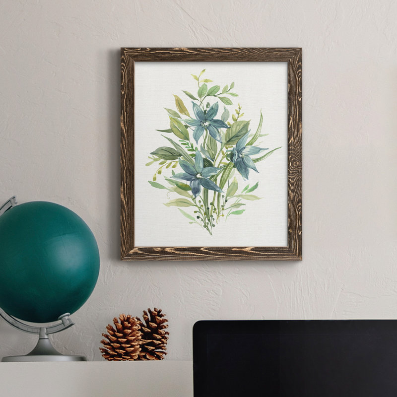 «Greenery I» - Peinture sur toile encadrée, Noyer, H 44 po x l 31 po x P 1 po