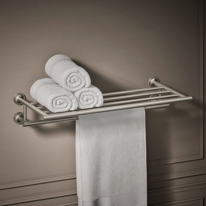 Purist Hotelier Wall Shelf, Vibrant Brushed Nickel