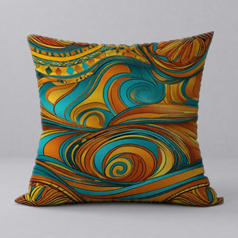 Abstract Reversible Throw Pillow, 22"x22"