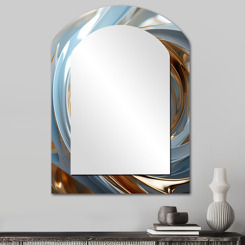 Blanc et or spirale vortext, 34 po x 25 po
