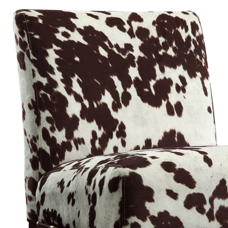 Abasi Upholstered Slipper Chair, Brown Cowhide