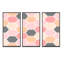 «Pink and Grey Hexagons», ensemble de 3 reproductions sur toile flottantes-633666458-633666459