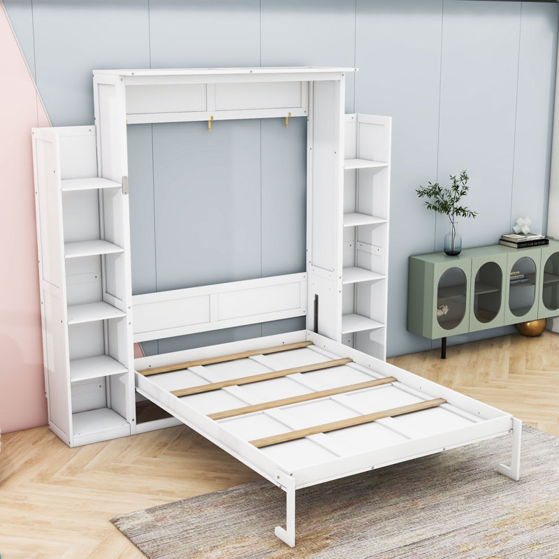 Lit escamotable Nicara, Double, Blanc