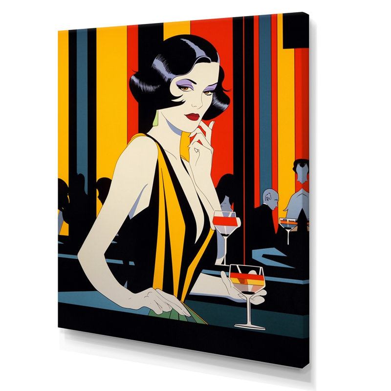 Pop Art Night Life Diva, H 32 po x l 24 po x P 1 po, Toile tendue