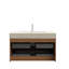 Dessus de meuble-lavabo flottant rayé en chêne brun 36 po-305063649