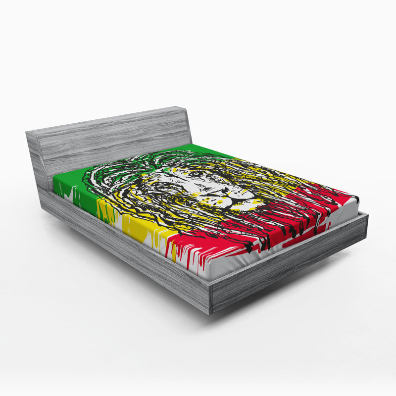 Rasta Microfiber Fitted Sheet, Queen Fitted Sheet