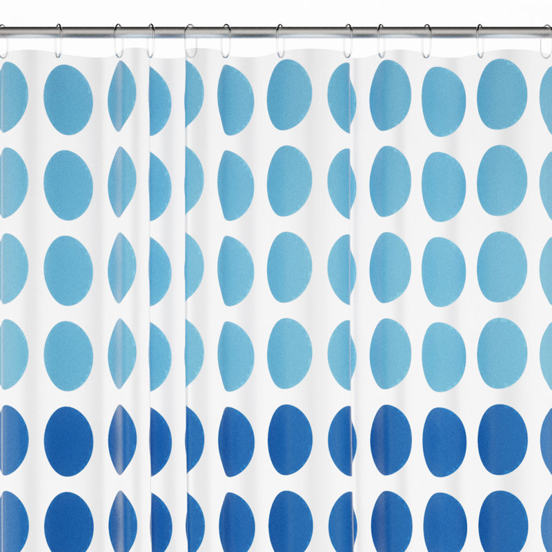 Trina Dot PEVA Single Shower Curtain and Hooks Set