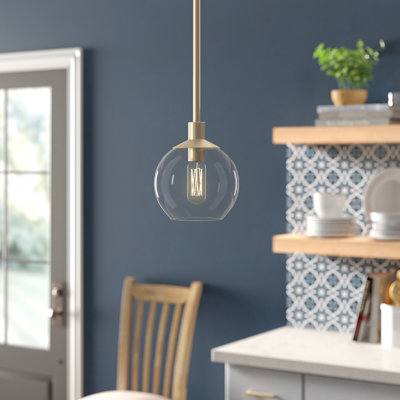  1 - Light Single Globe Convertible Mini Pendant Flush Mount Ceiling Light