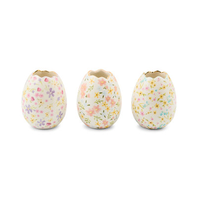 Posie Patch Ceramic Egg Vases