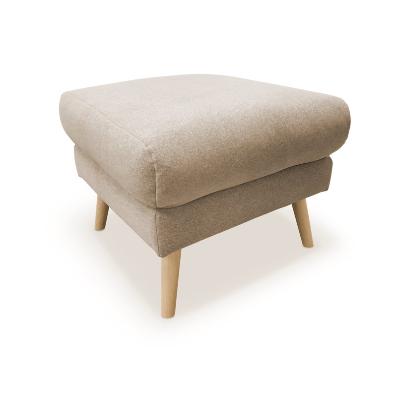 Rock 66Cm Wide Square Footstool Ottoman, Beige