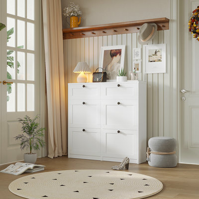Armoire de rangement pour chaussures 24 paires avec 2 tiroirs