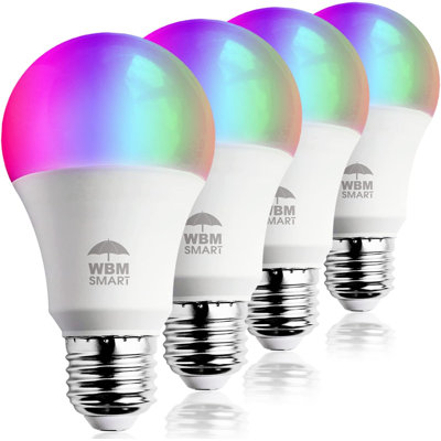 Ampoule WBM E26 WBM E26 (standard) multicolore à intensité variable de 2700 K à DEL WBM (ensemble de 4)