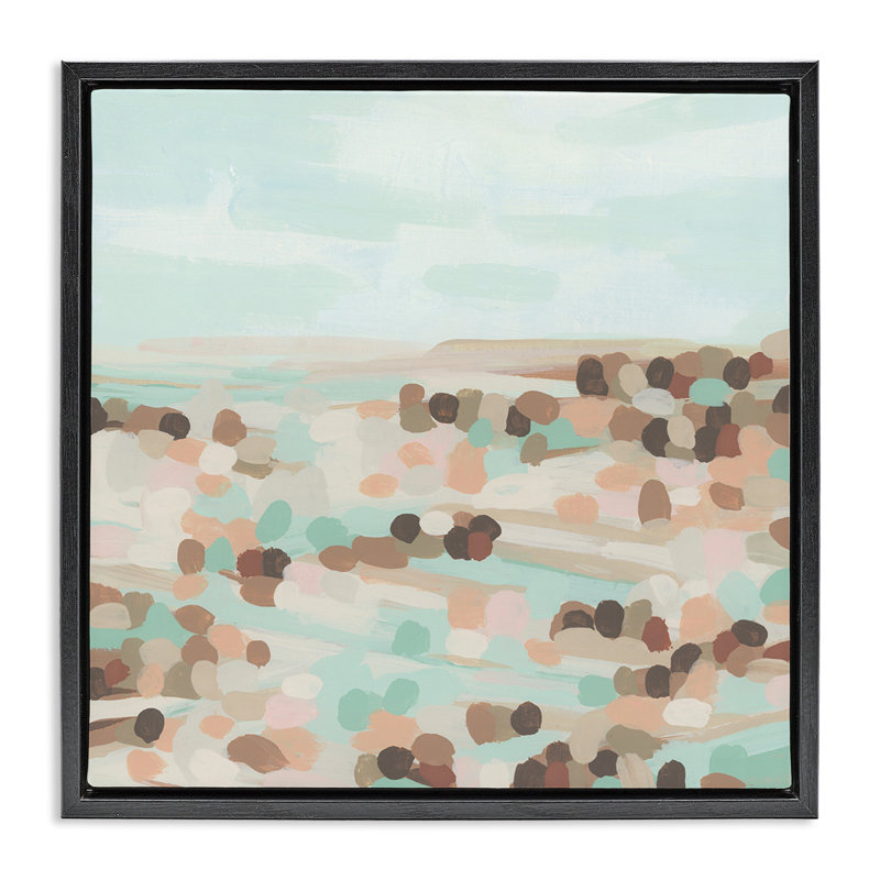 «Desert Landscape Impression Floater Canvas» par June Erica Vess, H 18 po x l 18 po, Cadre flottant noir de jais