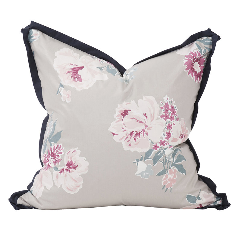 Isleboro Eve Cotton Throw Pillow, Indigo, 20" x 20"