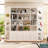 78.7''H X 78'' W White Symmetrical Combination Bookcase With 3-Cabinet And Louvered Doors