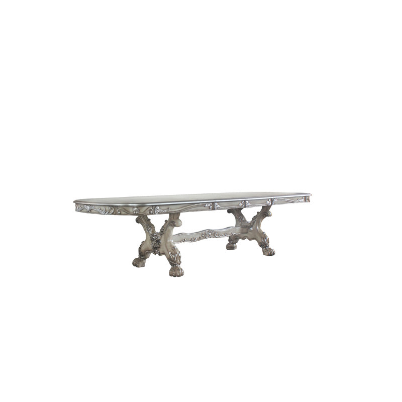 Table de salle à manger Dresden Dres, H 31 po x L 136 po x l 46 po, Ivoire ivoire