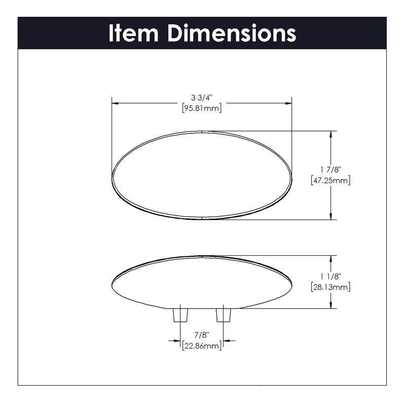 Bijou Grata Collection Pull 3-3/4 Inch x 1-78 Inch Oval, Satin Nickel