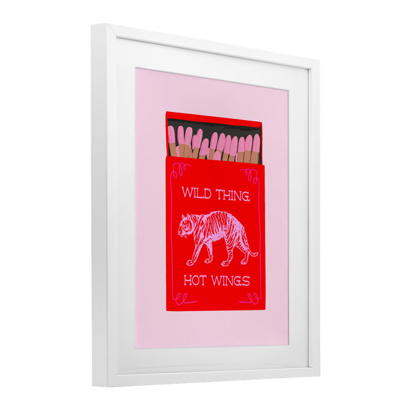 Reproduction sous verre encadrée Wild Thing Matchbox, conception par Cherrywood Lane, H 21 po x l 17 po, Cadre noir minuit