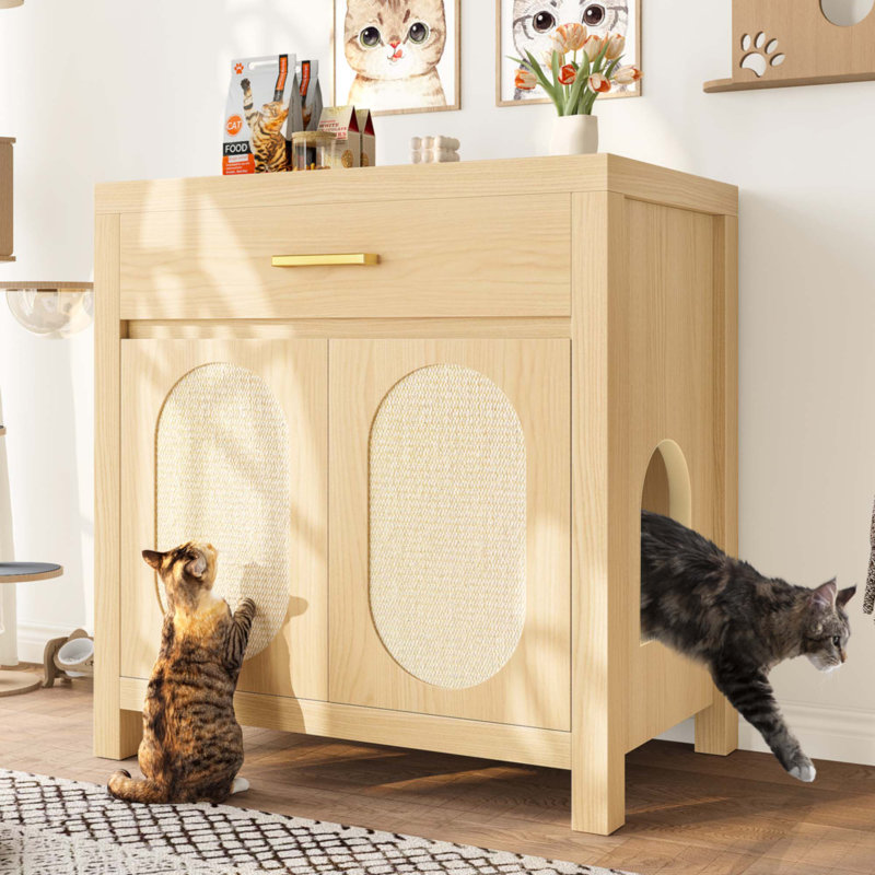 Enceinte de litière pour chat, Naturel