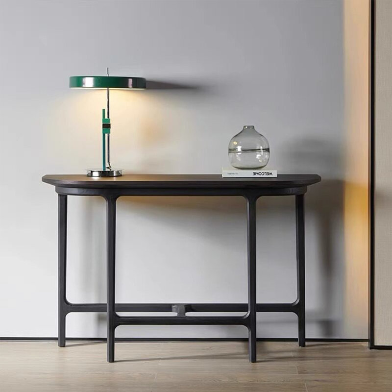 Table d'entrée italienne en bois massif minimaliste italien, H 33,46 po x l 47,24 po x P 11,81 po