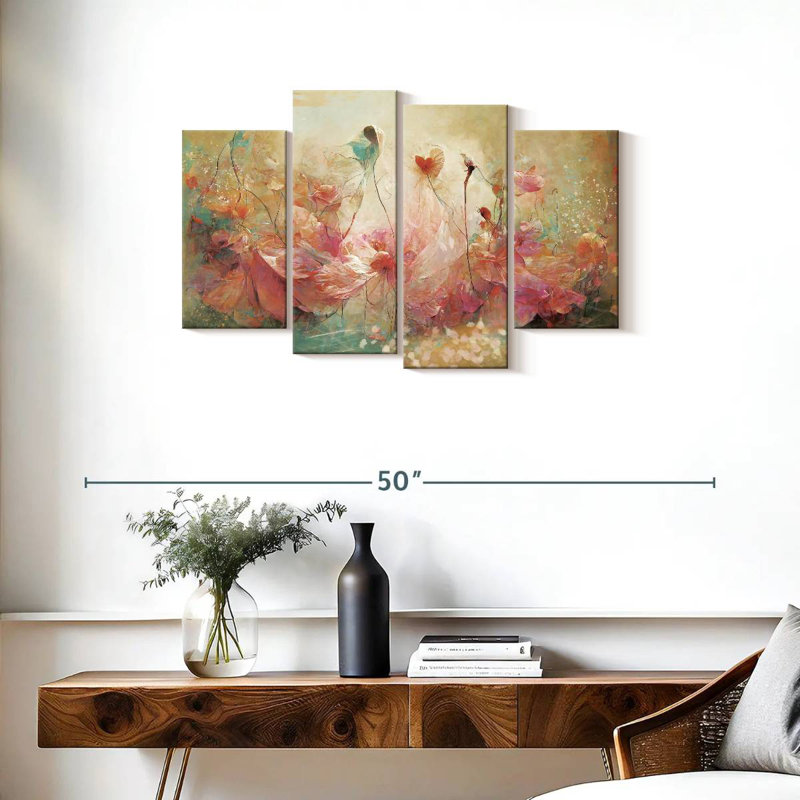 Fleurs éthérées abstraites Avery, H 22 po x l 36 po