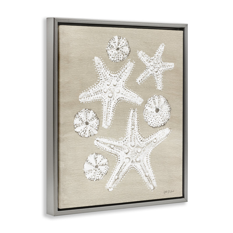 «Sandy Beach Treasures» par Candra Boggs, Cadre flottant gris lustré, H 21 po x l 17 po
