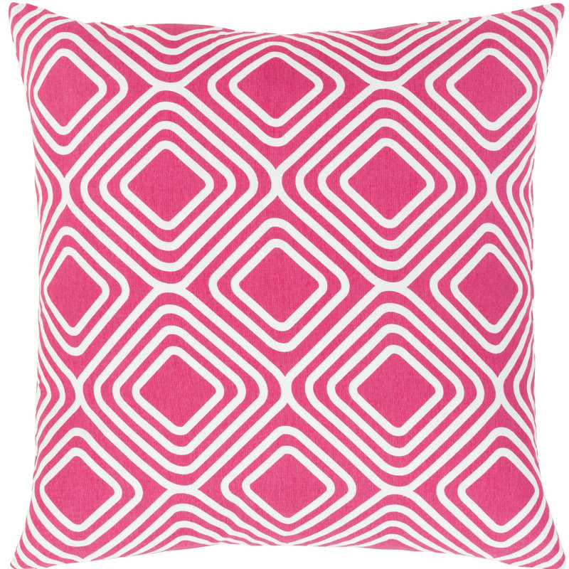 Ballina Geometric Down Throw Pillow, 18" H x 18" W x 4" D, Pink