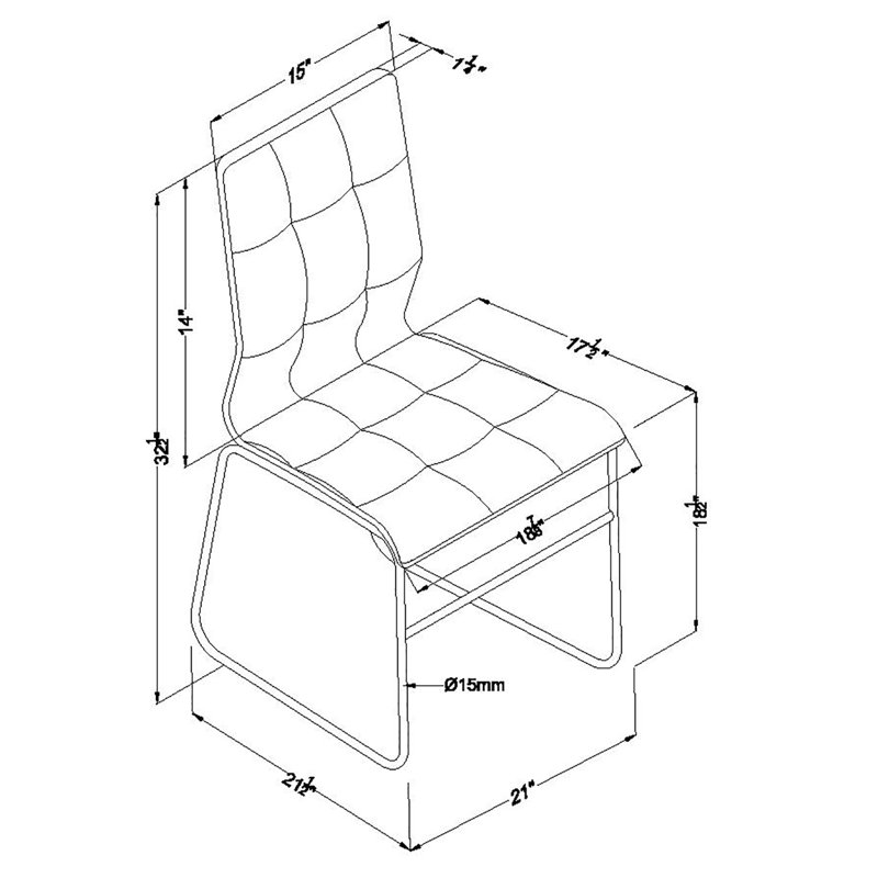 Coetta Tufted Dining Chair, Black