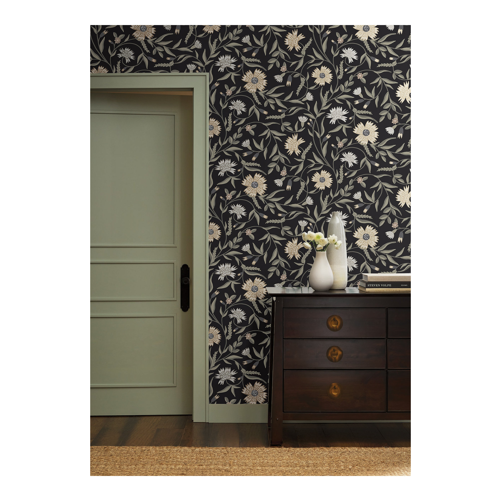 Aster Wallpaper, Black