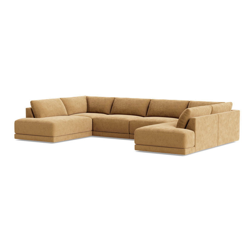Eva Sectional, Performance Velvet - Nutmeg