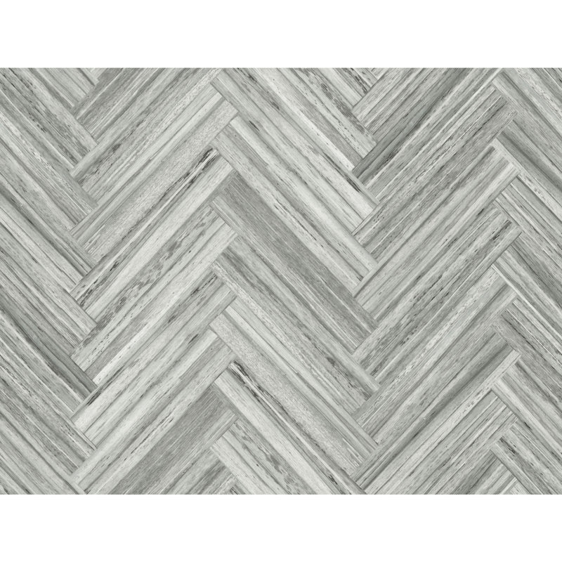 Hermosa Herringbone Peel & Stick Wallpaper, Grey