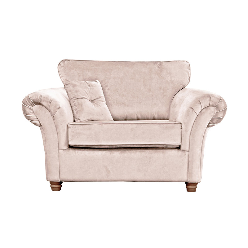Lila 2 Seater Velvet Loveseat, Blush
