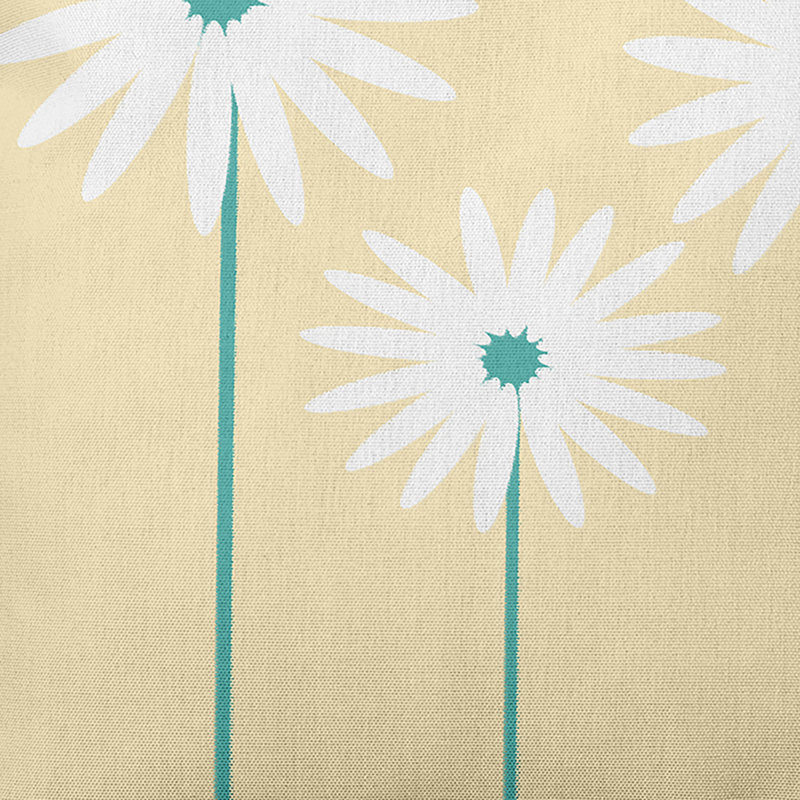 Housse et insert de coussin d'extérieur Daisy May, Jaune doux, H 16 po x l 16 po