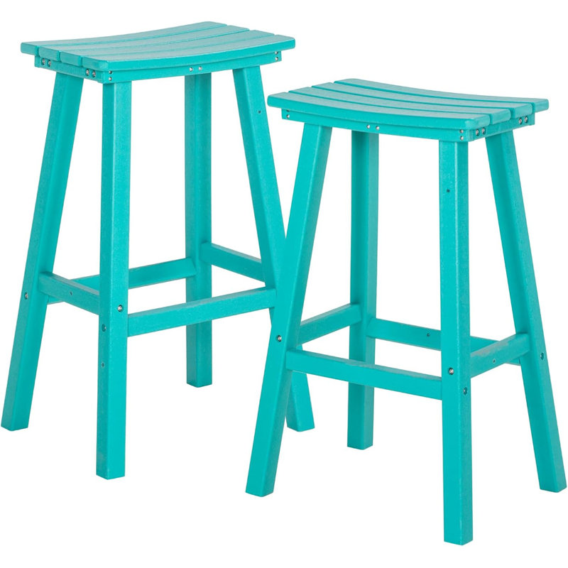 Tabouret de patio, chaises de bar d'extérieur avec repose-pieds, 2, Noir