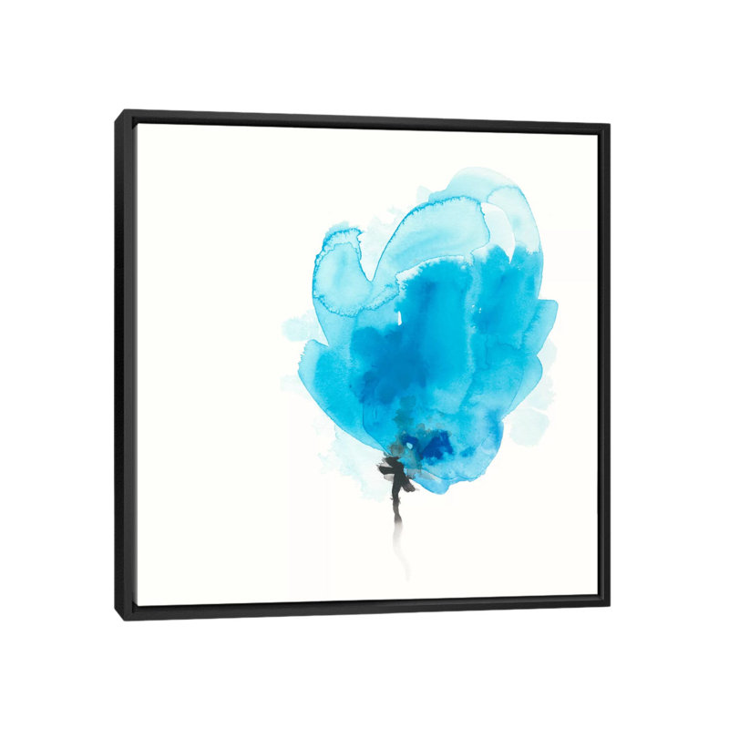 « expressif fleuris vi », impression sur toile, H 18 po x l 18 po x P 1,5 po, Toile encadrée noire, Pas de tapis