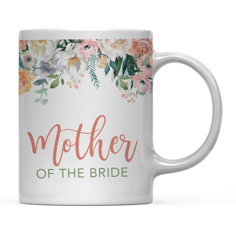 Cadeau de mariage tasse à café, roses fleurs de pêche, mère de la mariée, paquet de 1, cadeau d'anniversaire de Noël pour elle