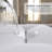 Wall-Mounted Solid Surface Bathroom Sink, Modern Floating Basin, Hidden Linear Drain, Matte White