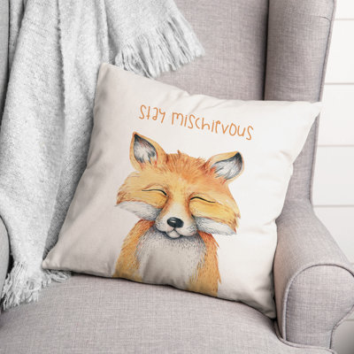 Housse de coussin carré renard mischieux/insert