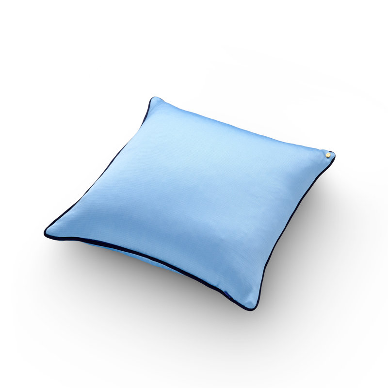 Silk Road Solid Kutnu Pillow, Sky Blue