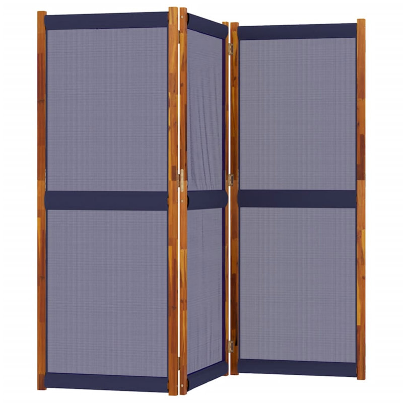 Metts 457.2cm H Solid Wood Folding Room Divider, 3, 180cm H x 210cm W, Dark Blue