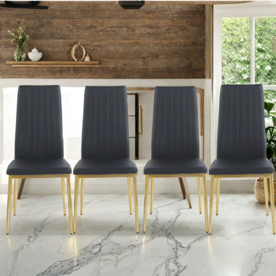Modern Dining Chairs Set Of 4, Metal Legs