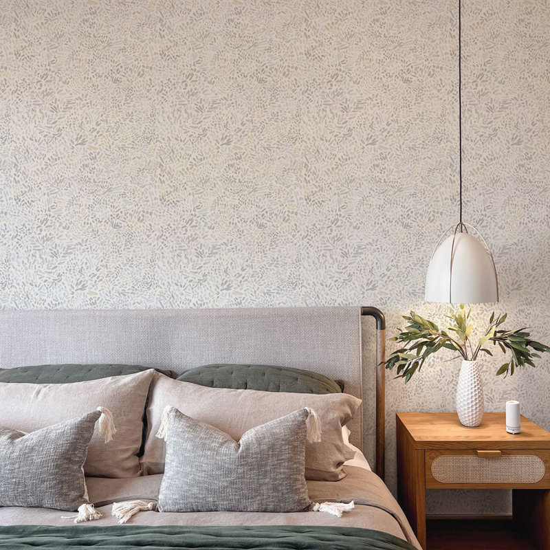 16.5' L x 20.5" W Peel and Stick Wallpaper Roll, Stone Gray