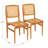 Morgan Teak Wood and Cane Dining Chairs