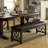 Linen Blend Upholstered Bench