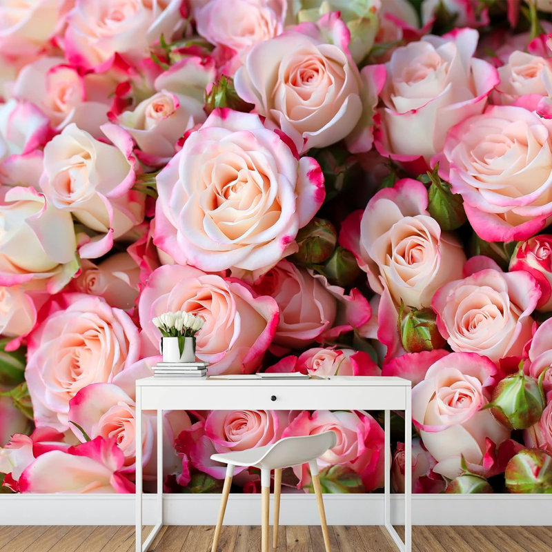 Murale florale, L 100 po x l 144 po