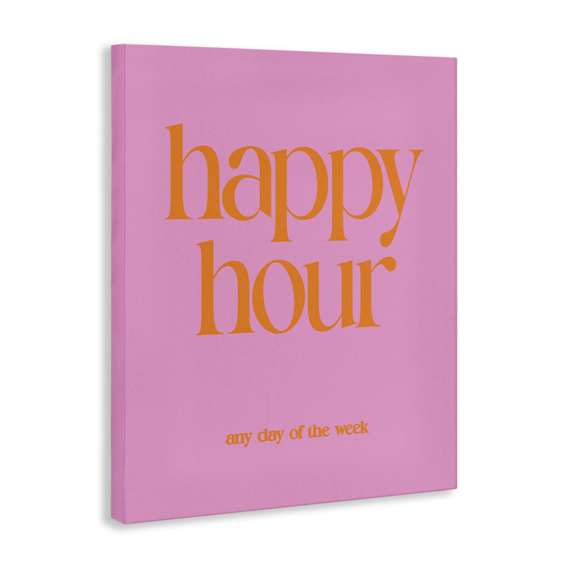 «Happy Hour Any Day», art mural sur toile, design par House of Lulu, H 48 po x l 36 po